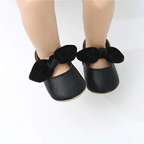 Baby Girls Mary Jane Flats Shoes with Non-Slip Soft Sole Toddler First Walkers Newborn Princess Dress Shoes - 6