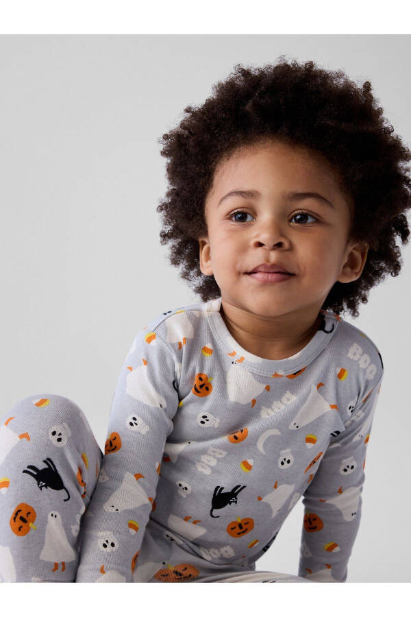 Baby Grey 100% Organic Cotton Halloween Patterned Pajama Set - 9