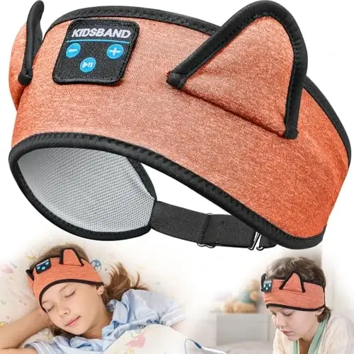 Baby Headphones, Kids Headphones Bluetooth Headband Adjustable, Wireless Headband for Kids with Wired Playback 3.5 MM Jack for Teens/Boys/Girls/Smartphones/School/Airplane Travel/Tablet - KIDSBAND