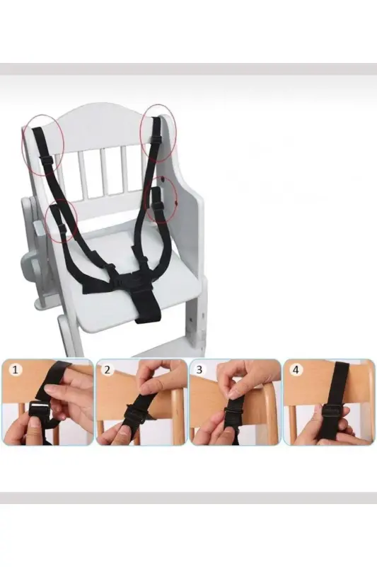 Baby High Chair Safety Belt 5 Point Harness with shoulder pads gift. - BEBEGOLD