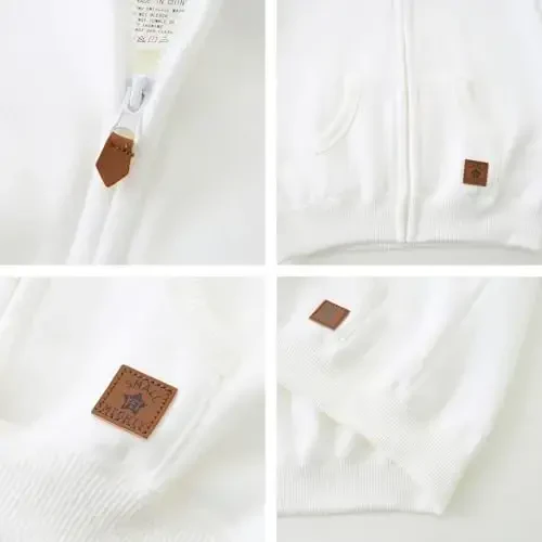 Baby Hoodie Sherpa Lined Zip up Light Fleece Jacket Solid Bear Coat Fall Winter 3-24 M - 4