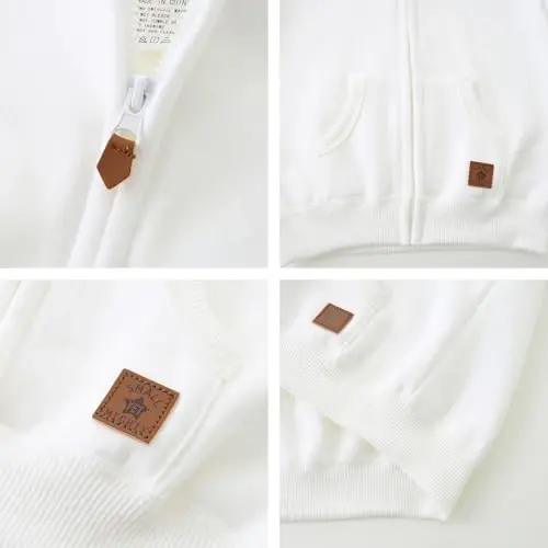 Baby Hoodie Sherpa Lined Zip up Light Fleece Jacket Solid Bear Coat Fall Winter 3-24 M - 4
