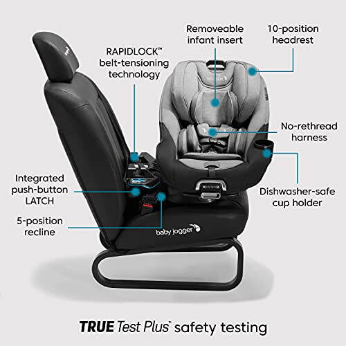 Baby Jogger City Turn Rotating Convertible Car Seat, Unique 180-Degree Turn, Lightweight COOLMAX Fabric, Pike - 6