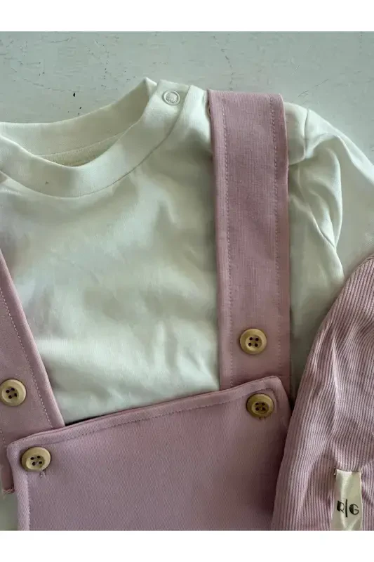 Baby Kangaroo Pocket Jumpsuit and Hat Set - 3