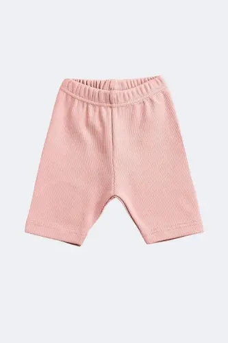 Baby Kids 2-Piece Set Tank Top Basic Biker Leggings Ribbed Short Summer Leggings 9 Months 3 Years-minkpowder - MINYTRENDY (1)