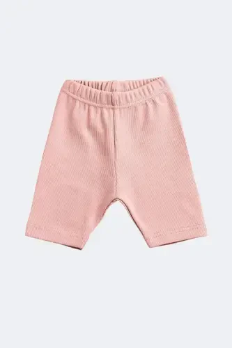 Baby Kids 2-Piece Set Tank Top Basic Biker Leggings Ribbed Short Summer Leggings 9 Months 3 Years-minkpowder - Modazone (1)