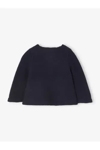 Baby & Kids Basic Knit Cardigan with Button Detail-Soft Black - BATTANI.CO (1)