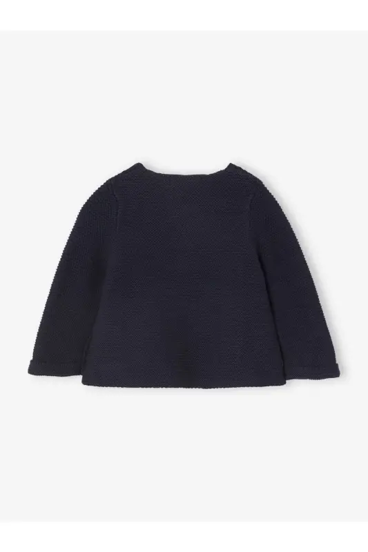 Baby & Kids Basic Knit Cardigan with Button Detail-Soft Black - 2