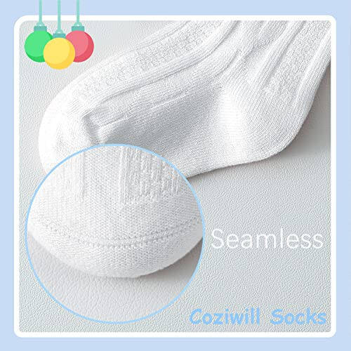 Baby Knee High Socks Girls Newborn Socks Boys Infant Tube Socks Cable Knit Knee High Stockings 0-3/3-6/6-12 Months 3/6 Pairs - 39