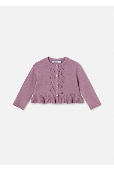 Baby Knit Cardigan, Purple - 1