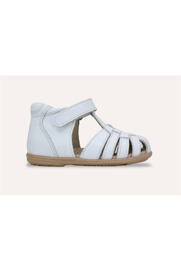 Baby Leather Sandals Thin Sole 1059 White - 5