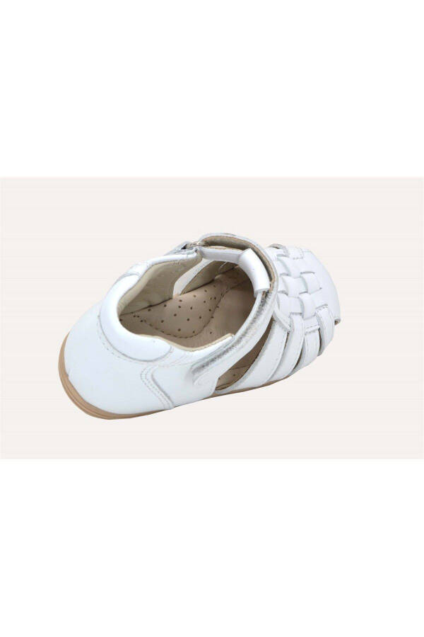 Baby Leather Sandals Thin Sole 1059 White - 7