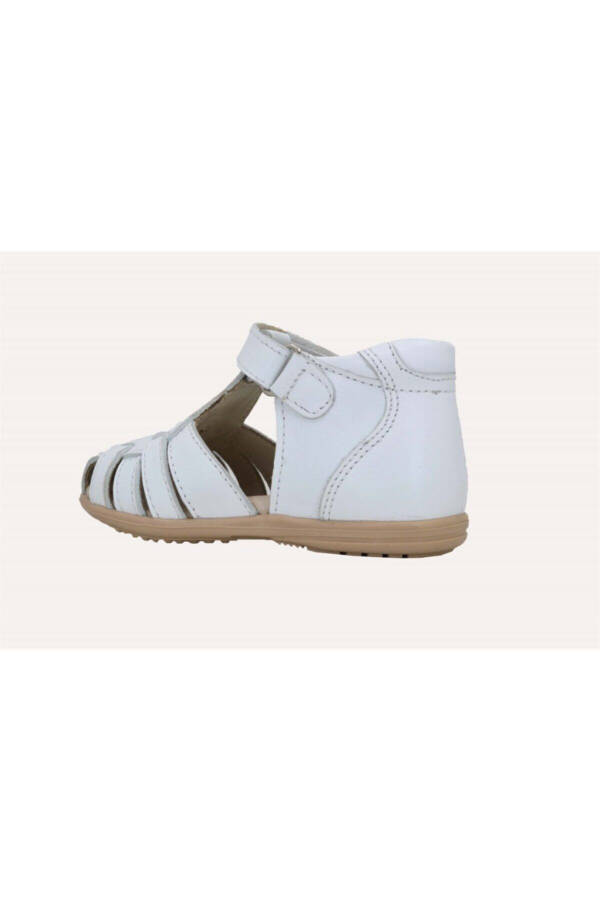 Baby Leather Sandals Thin Sole 1059 White - 4