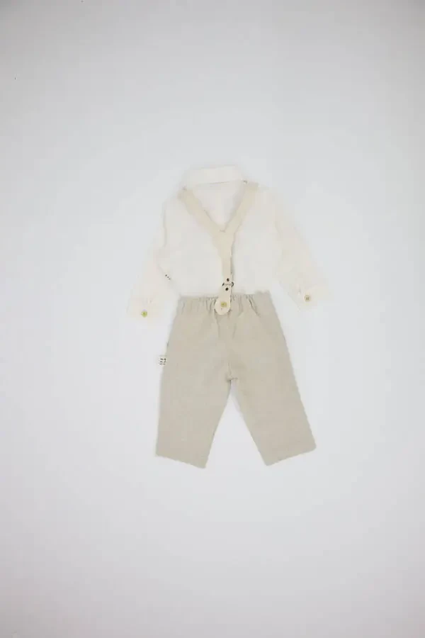 Baby Linen 4-Piece Romper Set - 4