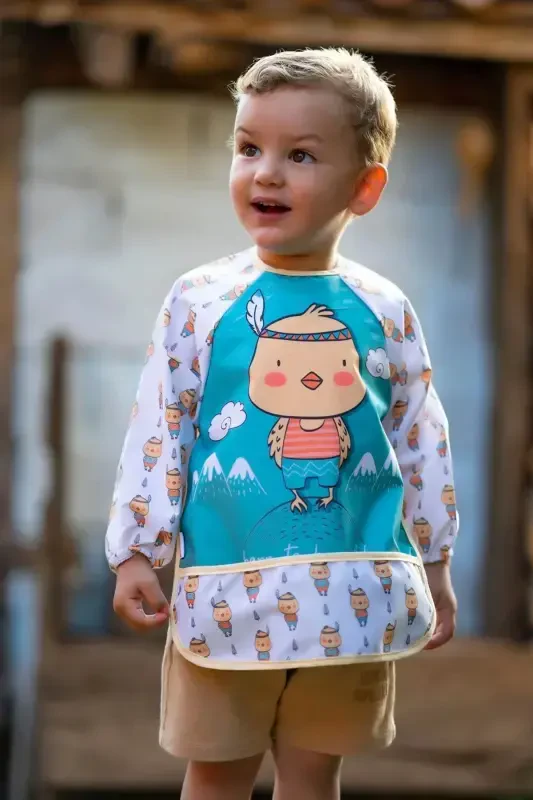 Baby Long-Sleeve Bib, Waterproof, 6-24 Months (Chick) - 2