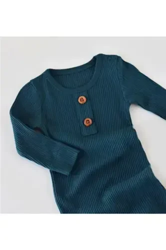 Baby Long Sleeve Jumpsuit, 50% Modal Fabric - 50% Organic Cotton, Baby and Newborn Series - CSYM11416 - 4