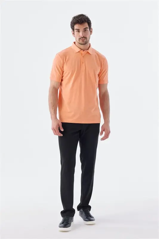 Baby Mouth Button Detailed Slim Fit Polo Collar T-Shirt - 2