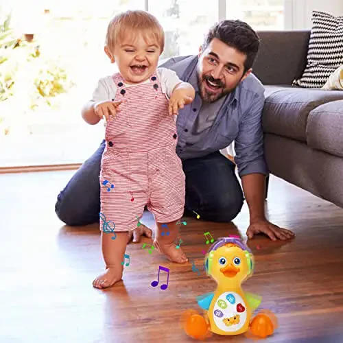 Baby Musical Duck Toy Dancing Crawling Tummy Time, Light Up Infant Toys 0-3-6 6-12 12-18 Months Birthday Gifts for 1 2 Year Old Boys Girls Baby Learning Development Toddler Toys Age 1-2 - 3