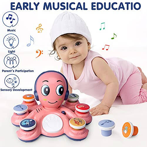 Baby Musical Toys Learning Toys for Toddlers, Octopus Music Toys, Preschooler Musical Educational Instruments Toy for Baby, Birthday Toys for Girls Boys - 4