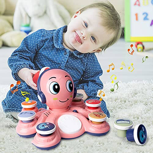 Baby Musical Toys Learning Toys for Toddlers, Octopus Music Toys, Preschooler Musical Educational Instruments Toy for Baby, Birthday Toys for Girls Boys - 5