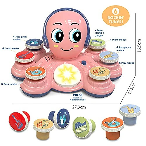 Baby Musical Toys Learning Toys for Toddlers, Octopus Music Toys, Preschooler Musical Educational Instruments Toy for Baby, Birthday Toys for Girls Boys - 2