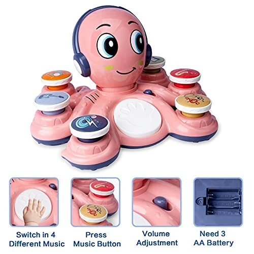 Baby Musical Toys Learning Toys for Toddlers, Octopus Music Toys, Preschooler Musical Educational Instruments Toy for Baby, Birthday Toys for Girls Boys - 3