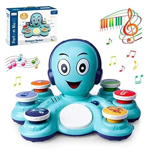 Baby Musical Toys Learning Toys for Toddlers, Octopus Music Toys, Preschooler Musical Educational Instruments Toy for Baby, Birthday Toys for Girls Boys - 1