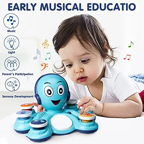 Baby Musical Toys Learning Toys for Toddlers, Octopus Music Toys, Preschooler Musical Educational Instruments Toy for Baby, Birthday Toys for Girls Boys - 4