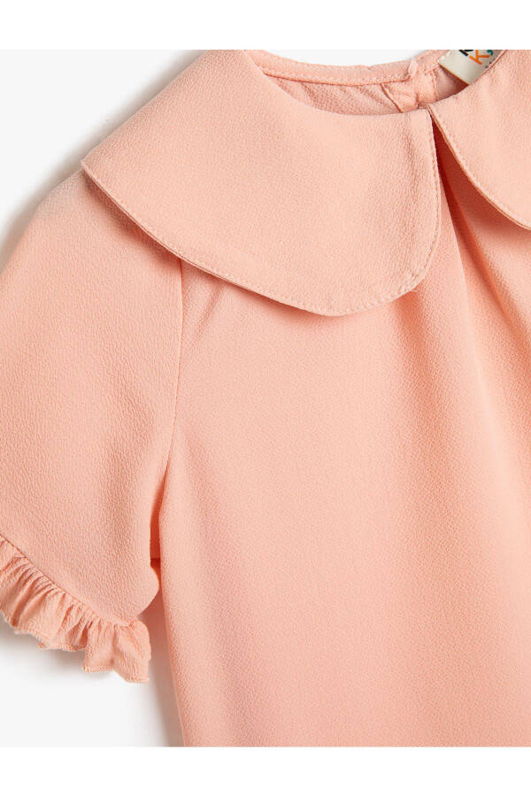 Baby neck, ruffle detail, short sleeve blouse. - 6