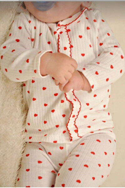 Baby Newborn Infant Girl Boy Cotton Embroidered Pajama Set Gift - 3