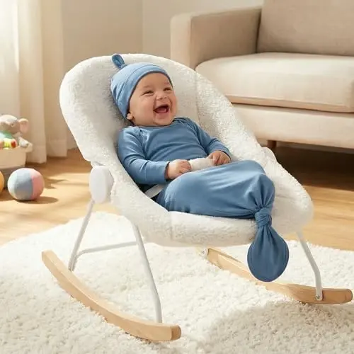 Baby Newborn Knotted Gown 0-6 Months, Super Soft Infant Long Sleeve Sleepwear for Girl and Boy, Baby Coming Home Hospital Outfit with Hat Set Light Blue - 3