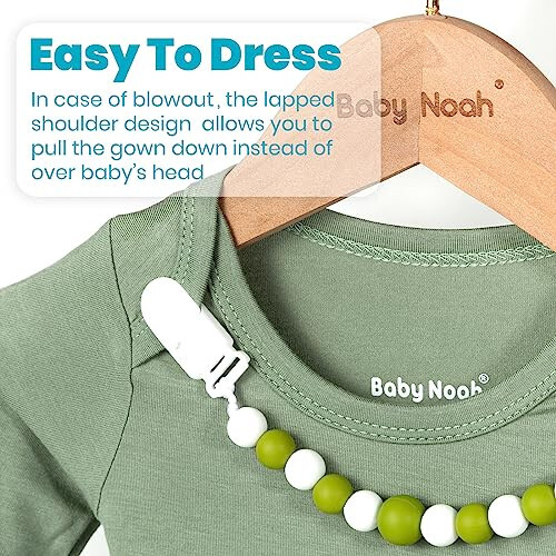 Baby Noah Knotted Gown with Hat and Headband &Clip - 45