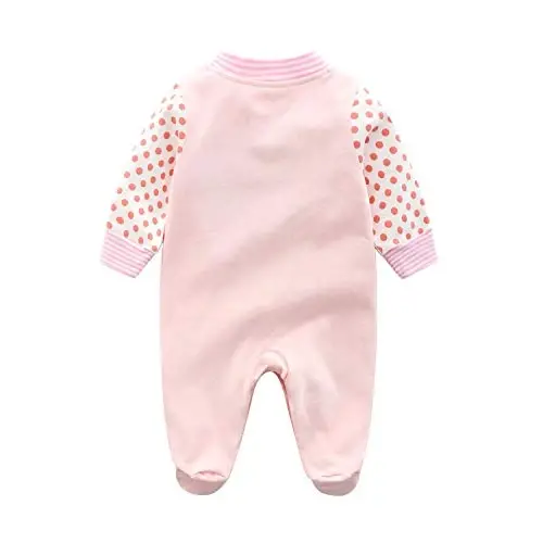 Baby One Piece Romper Soft Cotton Sleepwear Footed Jumpsuit for 0-12 Month Infant - 2