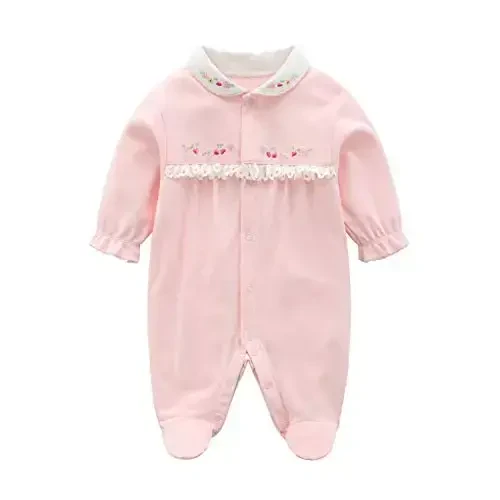 Baby One Piece Romper Soft Cotton Sleepwear Footed Jumpsuit for 0-12 Month Infant - Baby