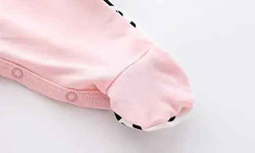 Baby One Piece Romper Yumshoq Paxta Uyqu Kiyimi Oyoqli Kombinezon 0-12 Oylik Chaqaloq uchun - 6