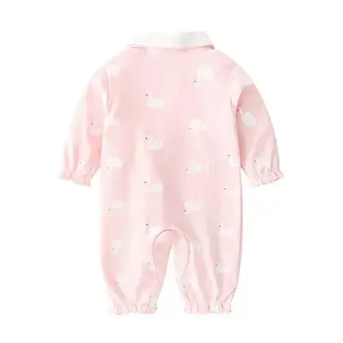 Baby One Piece Romper Yumshoq Paxta Uyqu Kiyimi Oyoqli Kombinezon 0-12 Oylik Chaqaloq uchun - 2