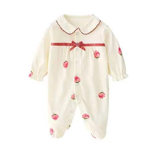 Baby One Piece Romper Yumshoq Paxta Uyqu Kiyimi Oyoqli Kombinezon 0-12 Oylik Chaqaloqlar uchun - 1