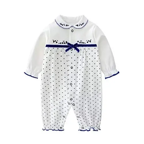 Baby One Piece Romper Yumshoq Paxta Uyqu Kiyimi Oyoqli Kombinezon 0-12 Oylik Go'daklar uchun 