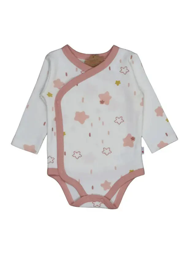 Baby Onesie & Pants Set Long Sleeve Snap Button Romper with Booties 2 Pack %100 Organic Cotton - 2