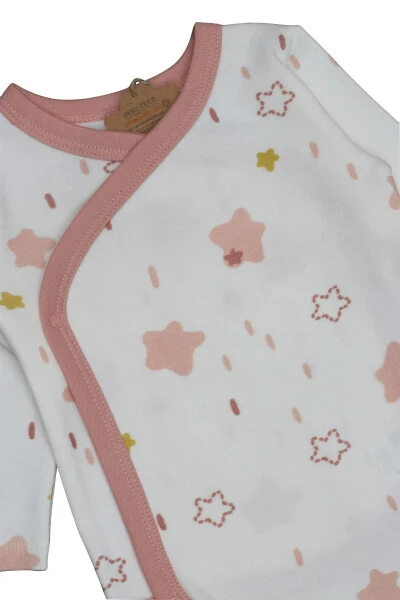 Baby Onesie & Pants Set Long Sleeve Snap Button Romper with Booties 2 Pack %100 Organic Cotton - 4