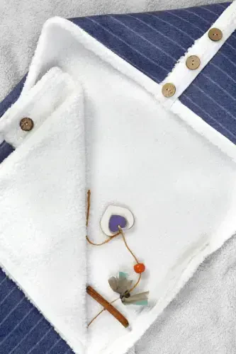 Baby Out Swaddle Sleeping Bag Fluffy Blanket Bb-505-Blue - HAMUR (1)