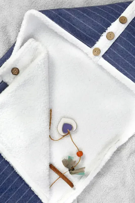 Baby Out Swaddle Sleeping Bag Fluffy Blanket Bb-505-Blue - 2