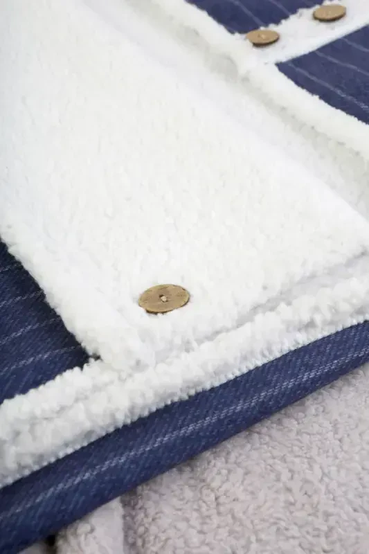 Baby Out Swaddle Sleeping Bag Fluffy Blanket Bb-505-Blue - 4