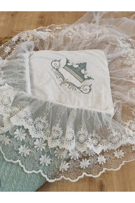 Baby Outdoor Swaddle Blanket Knitted Lace Veiled Baby Swaddle Hospital Outing Newborn Gift-MINT - 17