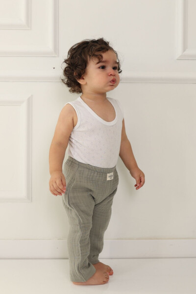 Baby Pants 4 Layer Muslin Fabric Elastic Waist - 1