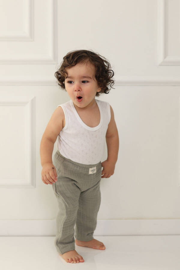 Baby Pants 4 Layer Muslin Fabric Elastic Waist - 2