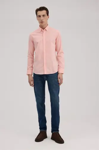 Baby Pink Comfort Fit 100% Cotton Striped Shirt 