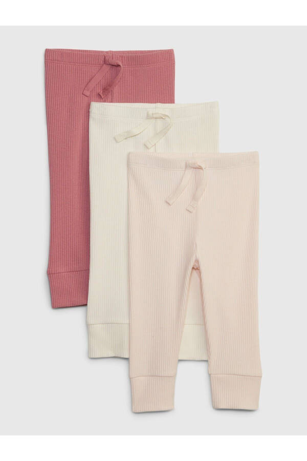 Baby Pink First Favorites Tinyrib 3-Pack Sweatpants Set - 2