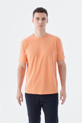 Baby Pink Slim Fit Crew Neck Basic T-Shirt - 1