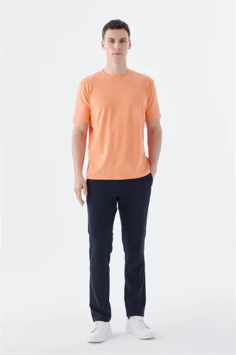 Baby Pink Slim Fit Crew Neck Basic T-Shirt - JAKAMEN (1)